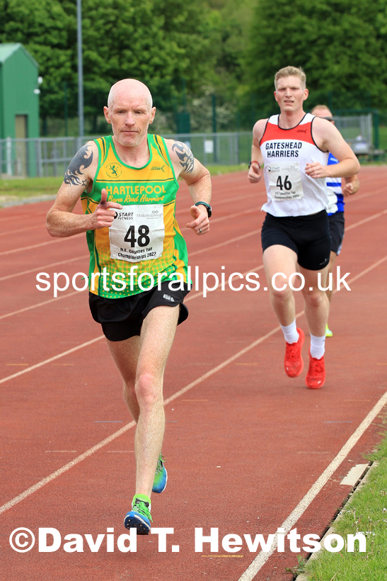 2022 North Eastern Counties AA 10000 metres Champs., Chester le Street, Sat,. May 21st. Photo: David T. Hewitson/Sports for All Pics